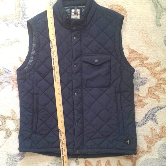 Relwen Quilted Vest Mens Large Diamond Puffer Snap Front Huckberry Navy Blue - Picture 9 of 9